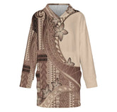 Samoan Hoodie Blanket - Brown